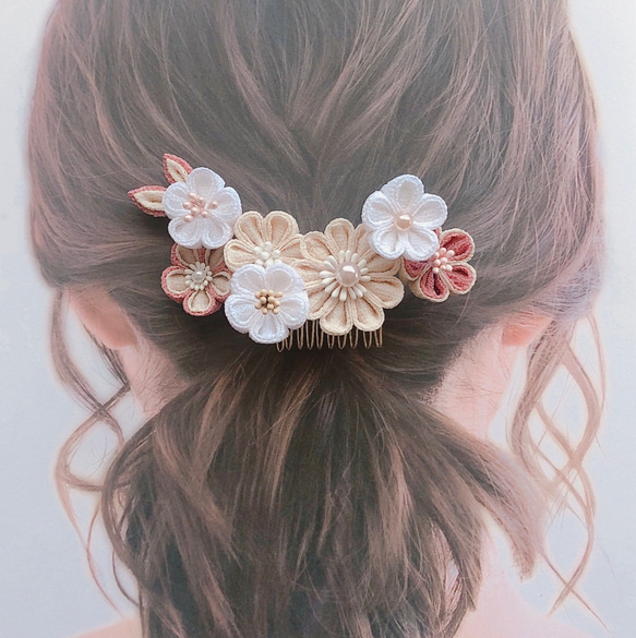 再販 つまみ細工髪飾り 七五三 十三詣り 成人式前撮り 振袖 淡色コーデ 卒業式 結婚式 着物ヘアアクセ 簪 リボン 白        Ω 人気・おすすめ｜多用途・生活用品におすすめ 口コミ人気 即納 日本国内発送・信頼対応