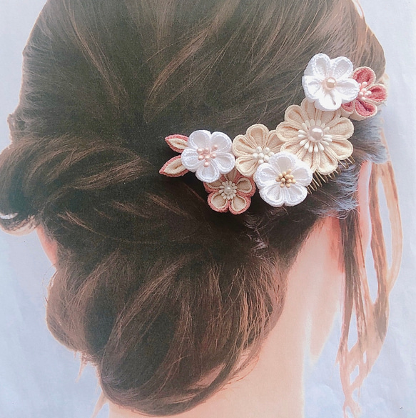 再販 つまみ細工髪飾り 七五三 十三詣り 成人式前撮り 振袖 淡色コーデ 卒業式 結婚式 着物ヘアアクセ 簪 リボン 白        Ω 人気・おすすめ｜多用途・生活用品におすすめ 口コミ人気 即納 日本国内発送・信頼対応