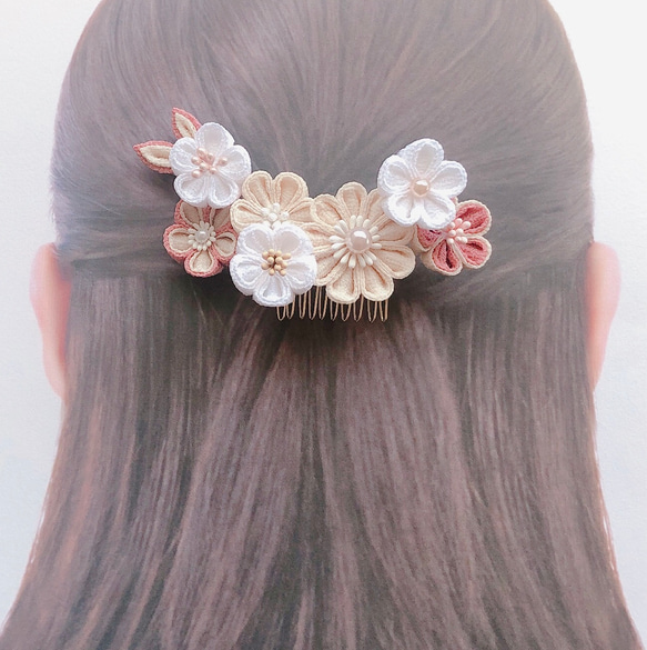 再販 つまみ細工髪飾り 七五三 十三詣り 成人式前撮り 振袖 淡色コーデ 卒業式 結婚式 着物ヘアアクセ 簪 リボン 白        Ω 人気・おすすめ｜多用途・生活用品におすすめ 口コミ人気 即納 日本国内発送・信頼対応