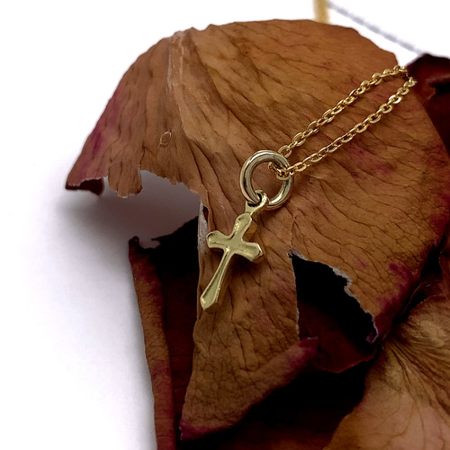 K18 十字架のチャームネックレス ネックレス・ペンダント CrossRoad