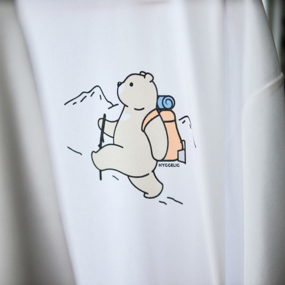 登山ベア ドライTシャツ 山登りクマ アウトドア ハイキング Tシャツ ポリ素材_H003 4枚目の画像