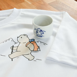 登山ベア ドライTシャツ 山登りクマ アウトドア ハイキング Tシャツ ポリ素材_H003 3枚目の画像