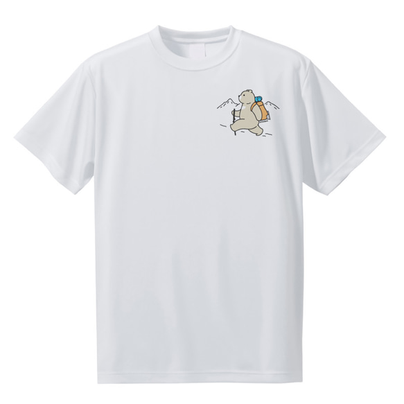 登山ベア ドライTシャツ 山登りクマ アウトドア ハイキング Tシャツ ポリ素材_H003 2枚目の画像