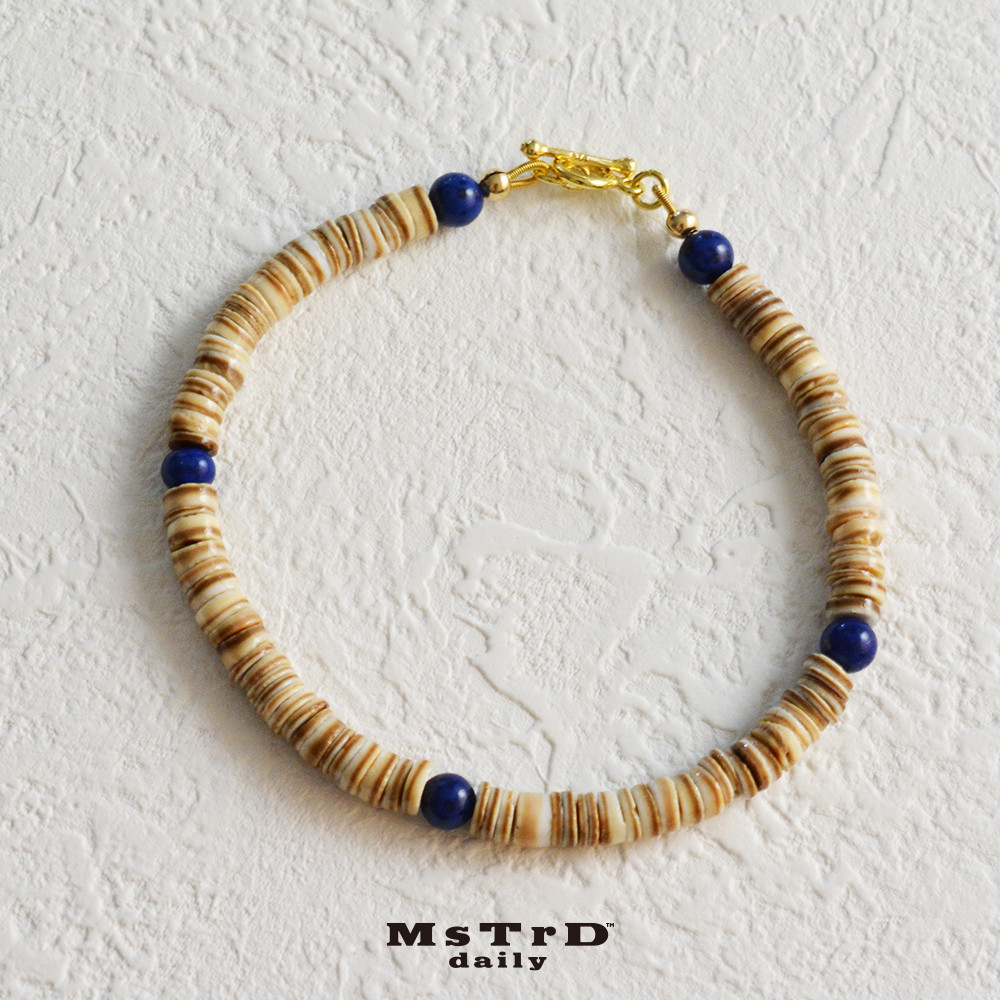 ブレスレット　ボリュートシェル＆ヴィンテージビーズ