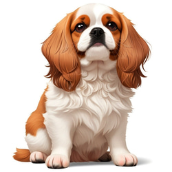 キャバリア　ドライ　Tシャツ　ペット　イラスト　グッズ　犬　Cavalier dog dry T-shirt 2枚目の画像