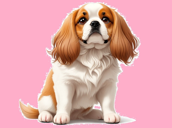 キャバリア　ドライ　Tシャツ　２　ペット　イラスト　グッズ　犬　Cavalier dog dry T-shirt 2枚目の画像