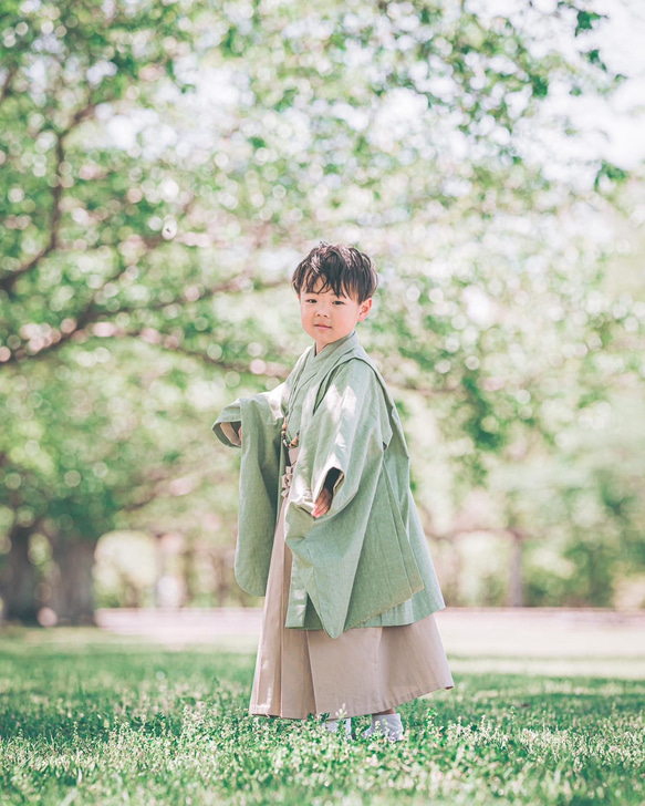 5歳男児向け・羽織袴3点セット（着物・羽織・袴） 子供服 tsupiccoroの