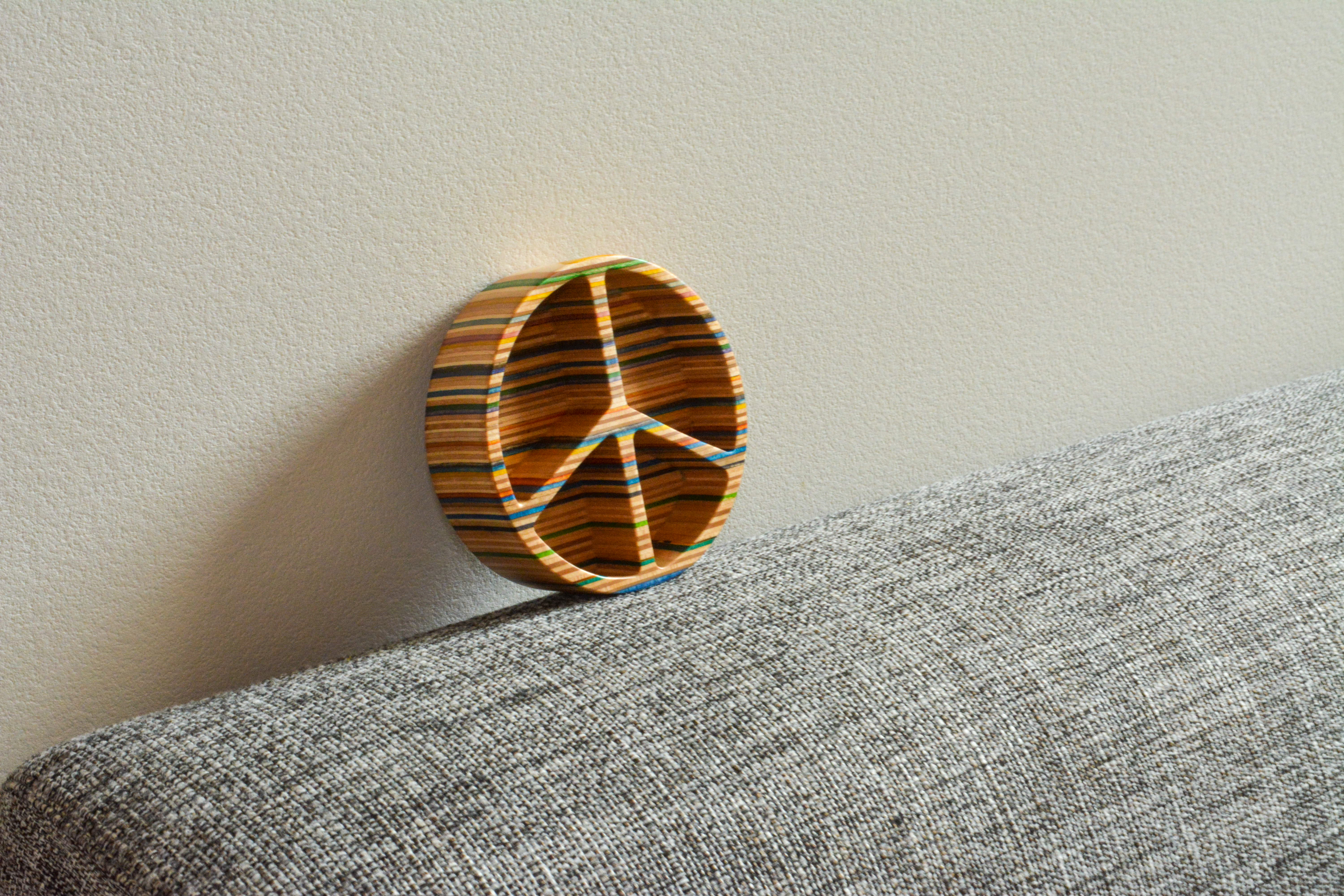 小物入れ ピースマーク スケートボード 再利用 SDGs サスティナブル ノベルティ 木製 雑貨 ギフト 木工 オーダー