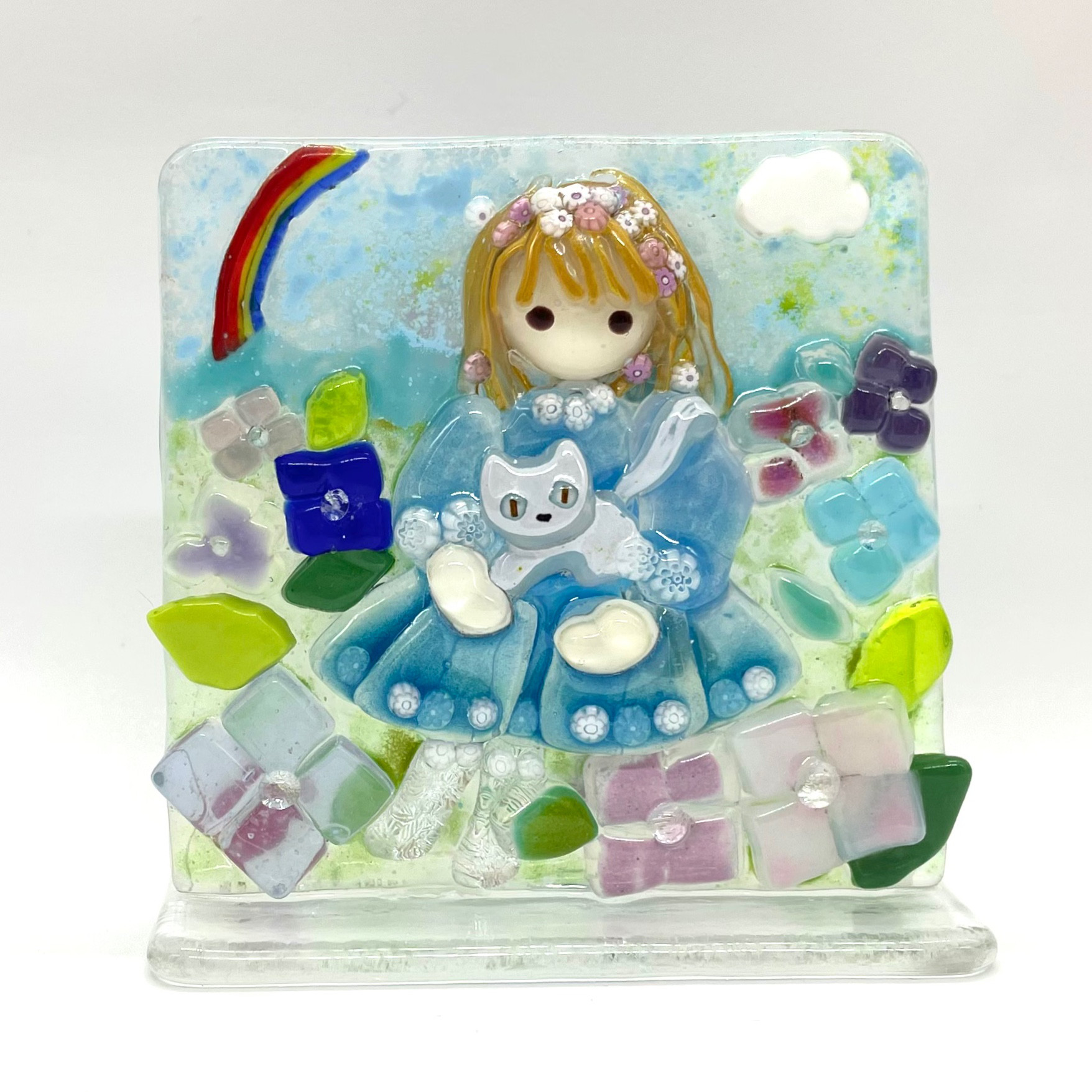 ムラーノガラス ねこ 猫 置物 インテリア ミルフィオリ ベネチアングラス Amazon.co.jp: formia 猫 オブジェ フィギュリン 置物 ムラノ