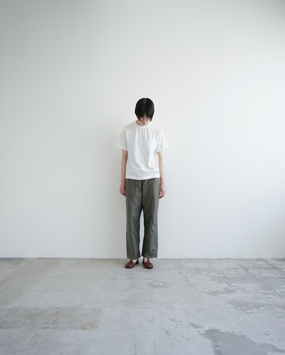 combed cotton/raglan pocket  tshirt /off white/size1・2 3枚目の画像