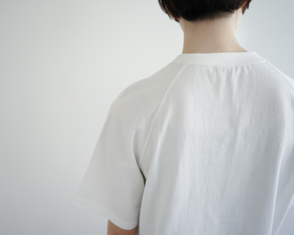 combed cotton/raglan pocket  tshirt /off white/size1・2 13枚目の画像