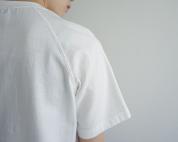 combed cotton/raglan pocket  tshirt /off white/size1・2 11枚目の画像