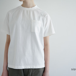 combed cotton/raglan pocket  tshirt /off white/size1・2 2枚目の画像