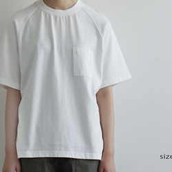 combed cotton/raglan pocket  tshirt /off white/size1・2 6枚目の画像