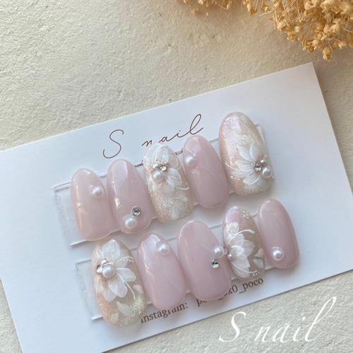 ネイルチップ ワンホン フラワー パール 500x0.jpg