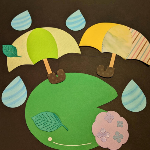 壁面飾り 梅雨 雫ちゃんとカエルたち♬ 保育 施設 雑貨・その他