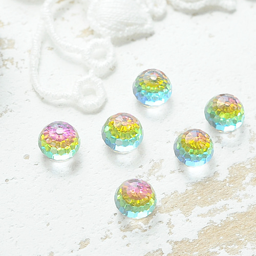 虹色ヴィンテージスワロフスキーヴィトレイルカボション（1個） ビーズ