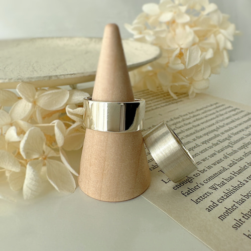 鏡面とマット仕上げ方を選べる平打ちワイドリングR2901 指輪・リング