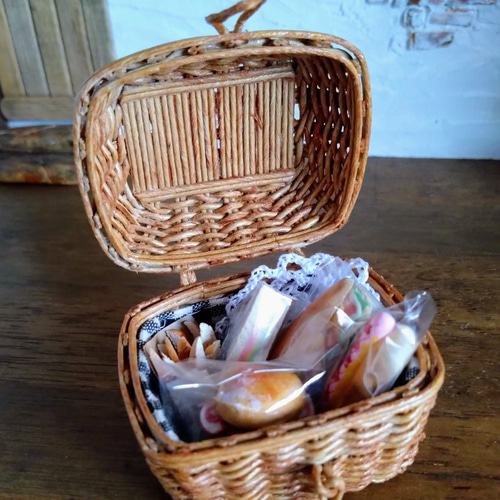 インド手作りバスケット ミニチュアランチバスケット その他インテリア雑貨 ittenmonoya