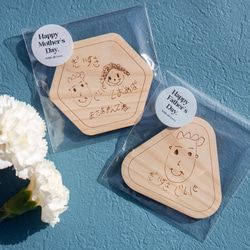 【父の日ギフト】国産ヒノキ100％のほっこりイラストプレート【おにぎり型】／nph08 3枚目の画像