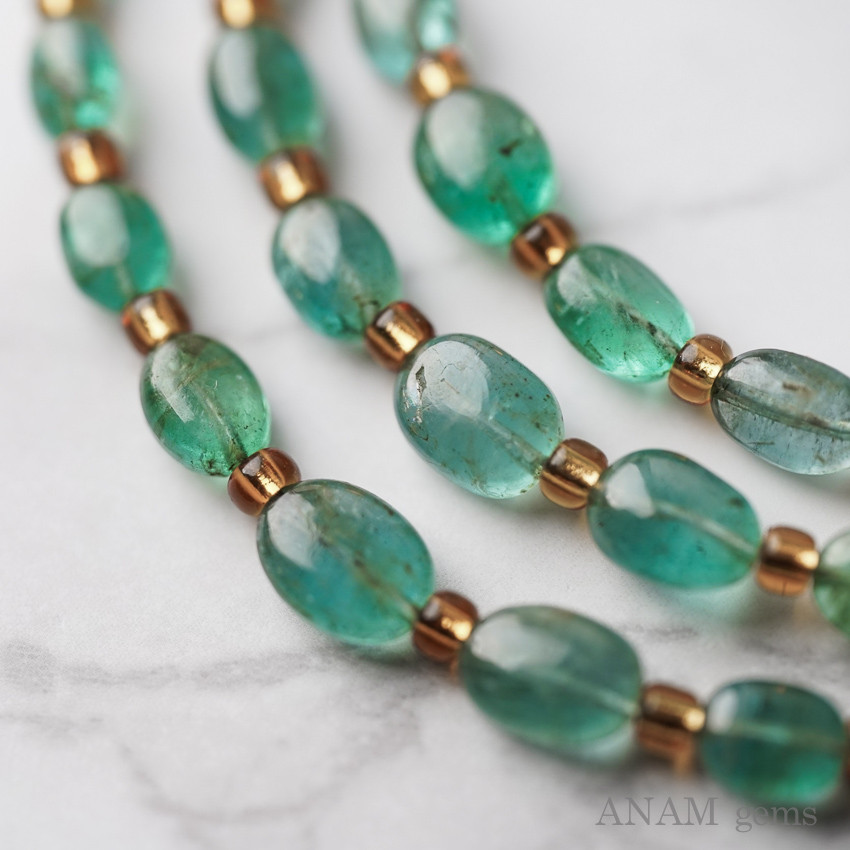【5粒】【ザンビア産】 エメラルド スムース オーバル★ANAM gems