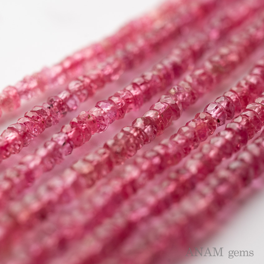 【約9㎝】【トップカラー】ホットピンク スピネル ボタンカット（ロンデル）★ANAM gems