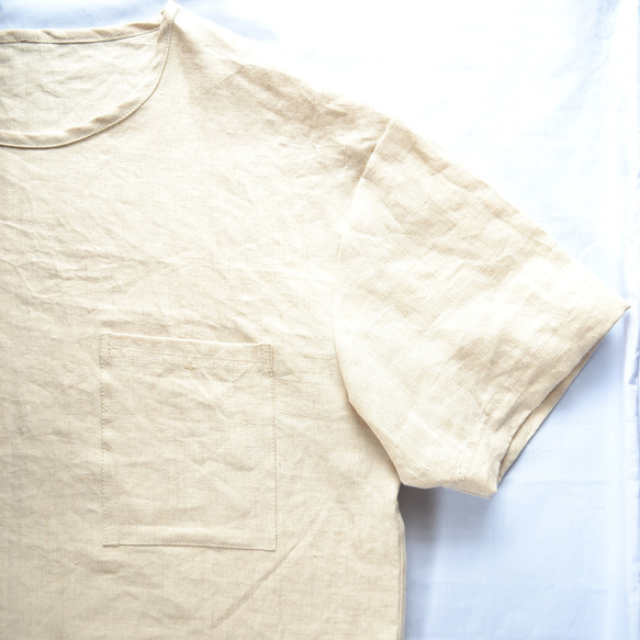 ヘンプ100％　麻　Tシャツ　メンズ　オーガニック　天然素材　カットソー　日本製　無染色無漂白 夏　無地 3枚目の画像