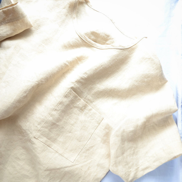 ヘンプ100％　麻　Tシャツ　メンズ　オーガニック　天然素材　カットソー　日本製　無染色無漂白 夏　無地 7枚目の画像