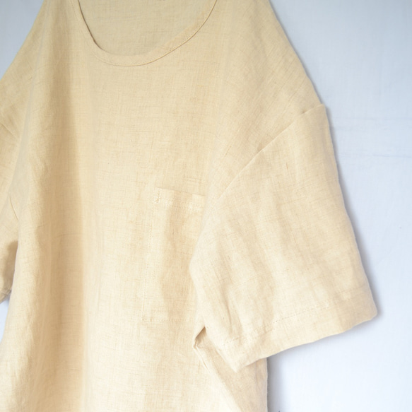 ヘンプ100％　麻　Tシャツ　メンズ　オーガニック　天然素材　カットソー　日本製　無染色無漂白 夏　無地 9枚目の画像