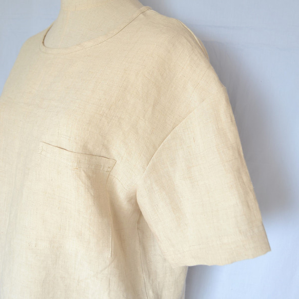 ヘンプ100％　麻　Tシャツ　メンズ　オーガニック　天然素材　カットソー　日本製　無染色無漂白 夏　無地 5枚目の画像