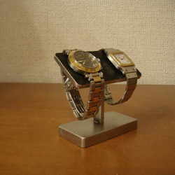 父の日　刻印　名入れ　ラッピング　腕時計スタンド おしゃれ　2本掛けバー腕時計スタン 4枚目の画像
