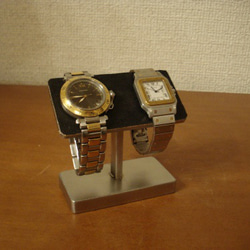 父の日　刻印　名入れ　ラッピング　腕時計スタンド おしゃれ　2本掛けバー腕時計スタン 6枚目の画像