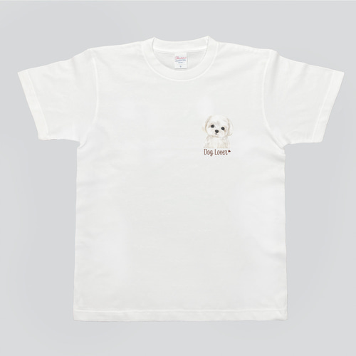 マルチーズ 水彩画風 毛色1色 】 Tシャツ おしゃれ かわいい 犬 ペット