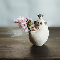 2way親子日本獼猴/(中)花瓶 單花花瓶 第4張的照片