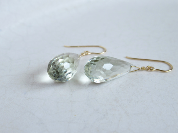 グリーンアメジス ロングドロップ *** (14Kgf・Silver)ピアス 
