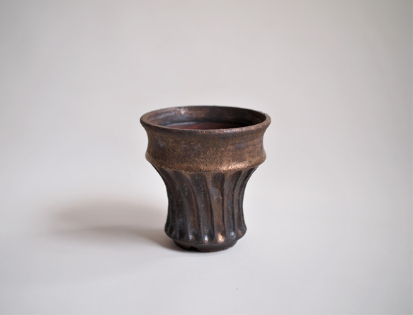 Φ9.8×h10㎝ 金属釉 植木鉢　M2 2枚目の画像