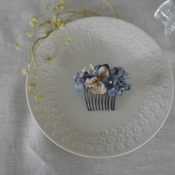 布花 あじさいとビオラの髪かざりコーム コーム llune 通販 15900911