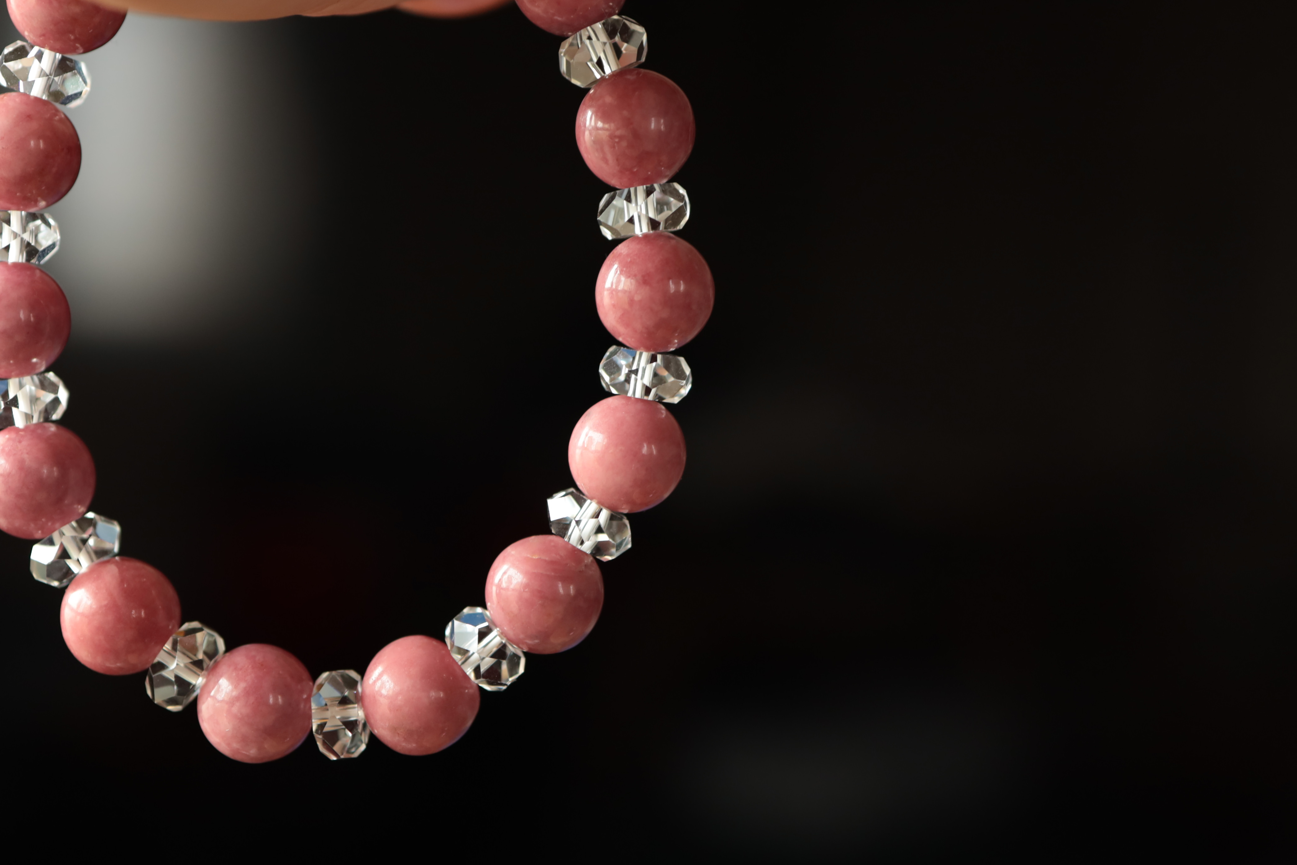 …☆プレミアムブレス☆友愛の心☆…☆ロードナイト：10ミリ＆水晶☆…☆天然石ブレスレット☆…