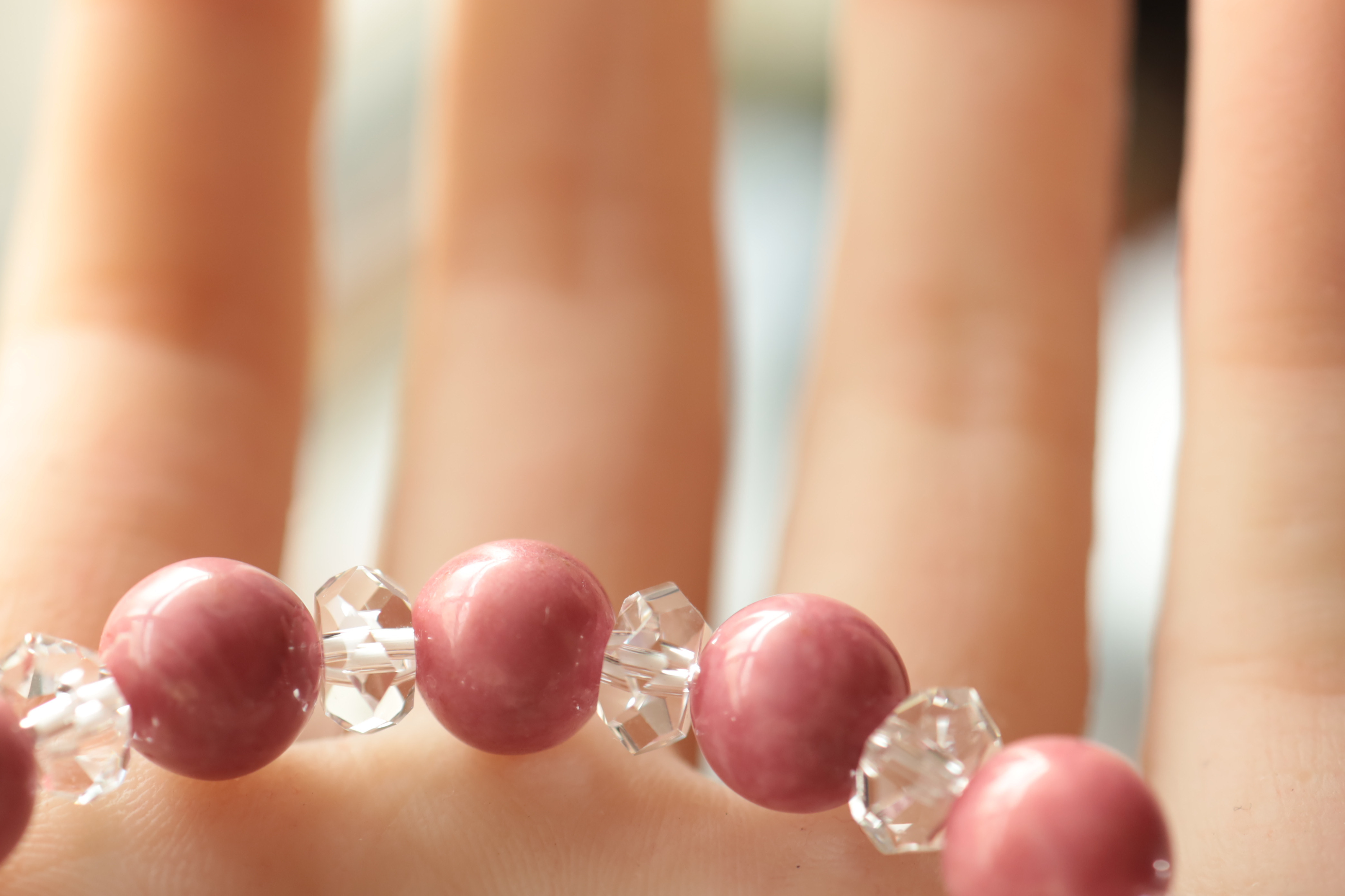 …☆プレミアムブレス☆友愛の心☆…☆ロードナイト：10ミリ＆水晶☆…☆天然石ブレスレット☆…