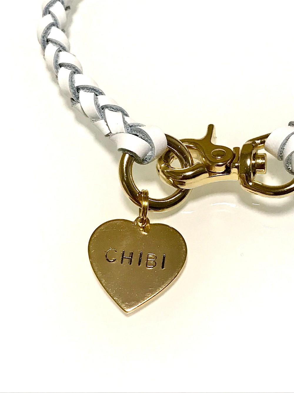 2個　真鍮ネームタグ付き首輪チョーカー、ネックレス　革レザー