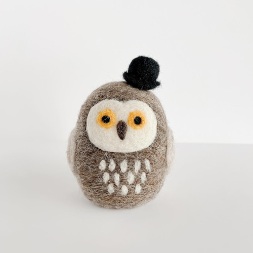 ふくろう紳士 羊毛フェルト woolwool 通販 15900988|Creema ふくろう紳士 羊毛フェルト woolwool 通販 15900988|Creema