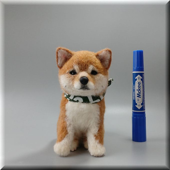羊毛フェルト 犬 柴犬 柴犬の子 犬フィギュア 羊毛フェルト モンブラン