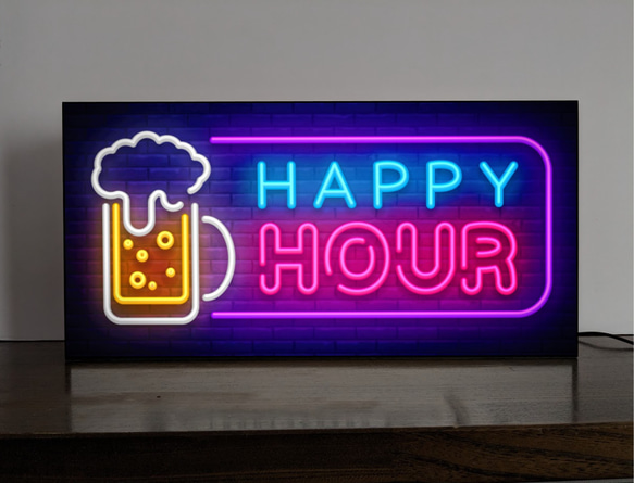 【Lサイズ】ビール 乾杯 パブ 宴会 スナック 酒 パーティー サイン ランプ 看板 置物 雑貨 ライトBOX 2枚目の画像