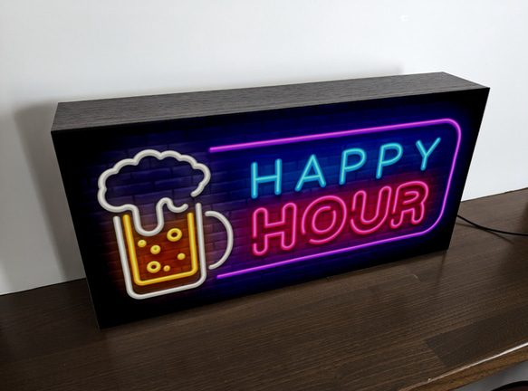 【Lサイズ】ビール 乾杯 パブ 宴会 スナック 酒 パーティー サイン ランプ 看板 置物 雑貨 ライトBOX 4枚目の画像
