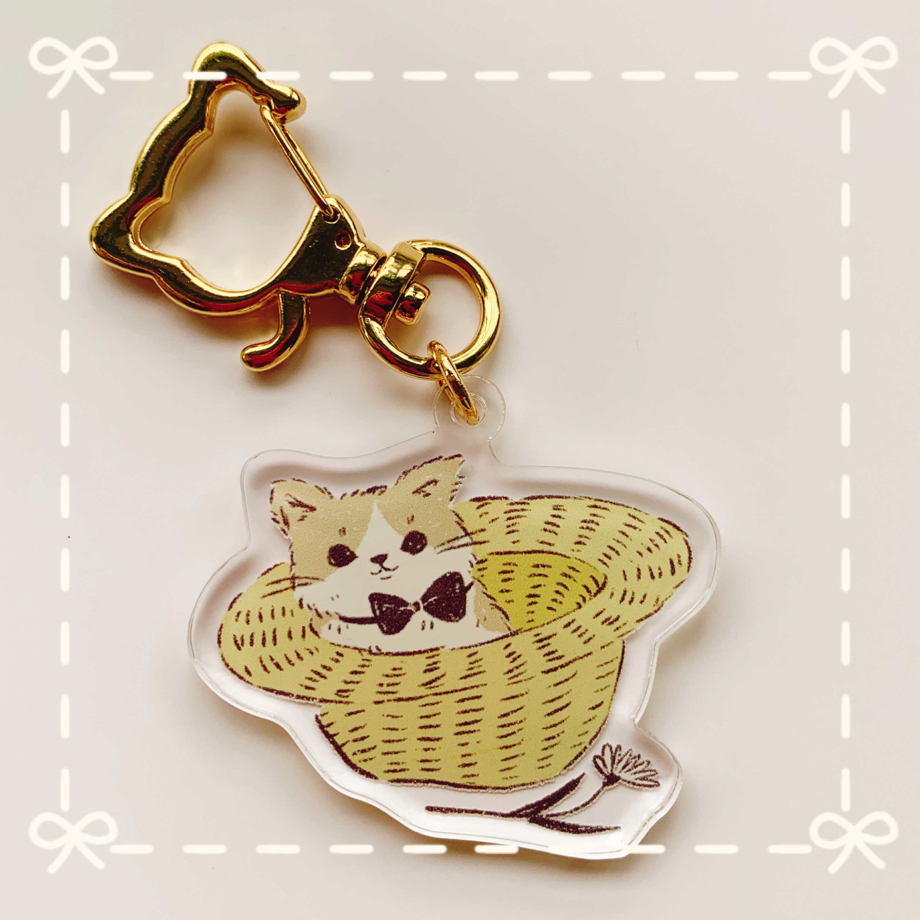 麦わら帽子猫ちゃんのアクリルキーホルダー その他アクセサリー ゆずは