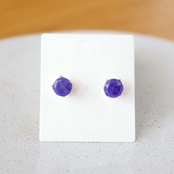 グレープアゲート パープル ピアス 【999】 ピアス（スタッド・一粒