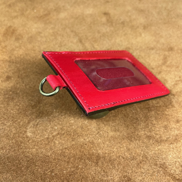 ICカードホルダー「パスケース、裏側カードポケット、染色」 6枚目の画像
