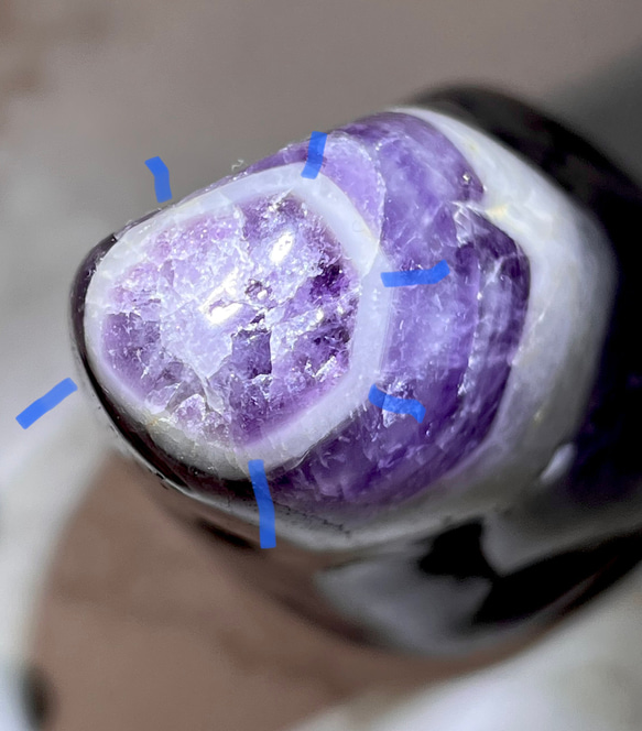希少✨ シェブロンアメジスト　ケープ　紫水晶　握り石　タンブル　神聖幾何学 2枚目の画像