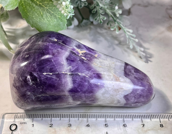希少✨ シェブロンアメジスト　ケープ　紫水晶　握り石　タンブル　神聖幾何学 5枚目の画像