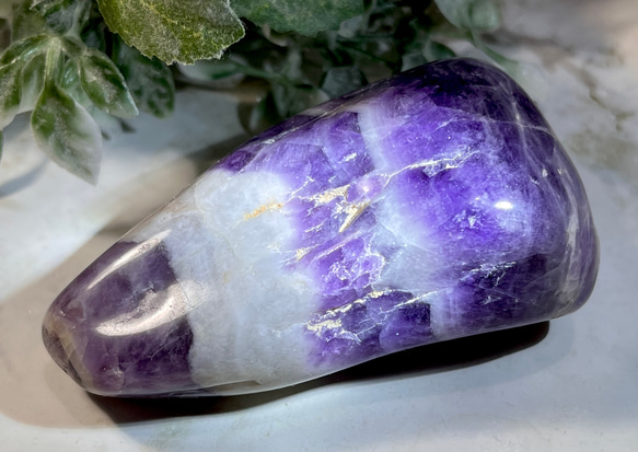 希少✨ シェブロンアメジスト　ケープ　紫水晶　握り石　タンブル　神聖幾何学 3枚目の画像